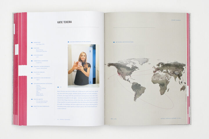 
      A double page spread of the Kuoni Annual Report 2011.
      