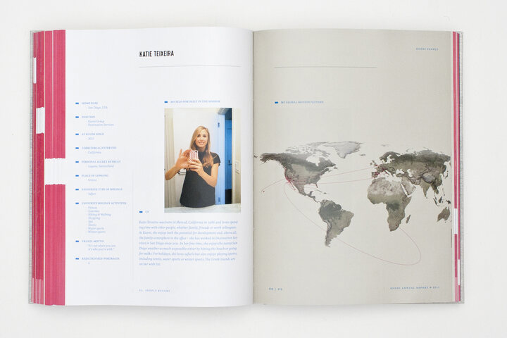 A double page spread of the Kuoni Annual Report 2011.