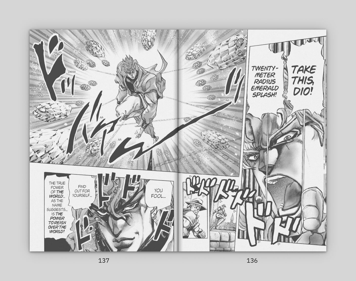 
      The pages 140–141 in the chapter Dio’s World Part 7 from JoJo’s Bizarre Adventure.
      