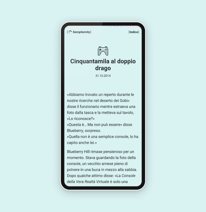 
      A screenshot of Sempiternity, a site/collection of witty short stories.
      